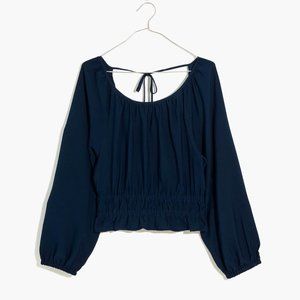 Madewell NWT Twill Tie-Back Cutout Top